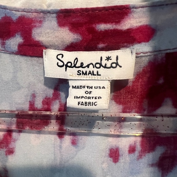 SPLENDID Purple & Pink Multi
Color Print Tie Dye Pocket Romper~ Sz:Small - Picture 10 of 13